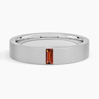 Apollo Garnet 4.5mm Wedding Ring in 18K White Gold