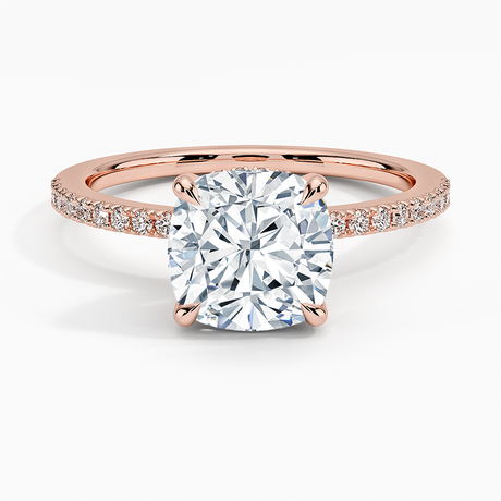 14K Rose Gold Perfect Fit Half Coverage Hidden Halo Diamond Ring (1/5 ct. tw.)