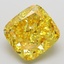 7.00 Ct. Fancy Vivid Yellow Cushion Lab Grown Diamond