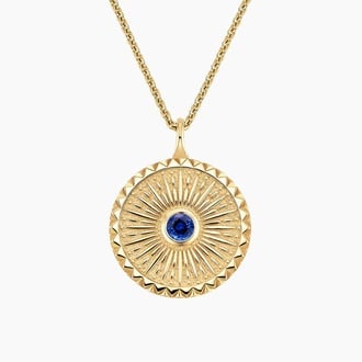 Sun Sapphire Medallion Necklace