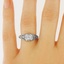 The Zoe Ring, smallzoomed in top view on a hand