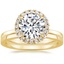 18K Yellow Gold Vienna Diamond Ring with Petite Quattro Wedding Ring