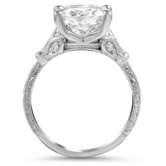 Custom Floral Antique-Inspired Diamond Ring