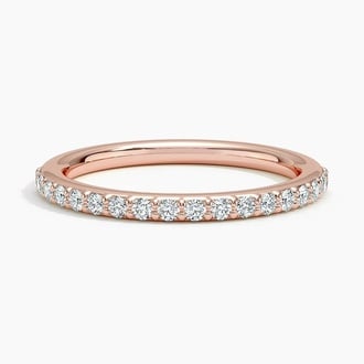 Petite Shared Prong Half Coverage Lab Diamond Ring (1/4 ct. tw.) in 14K Rose Gold