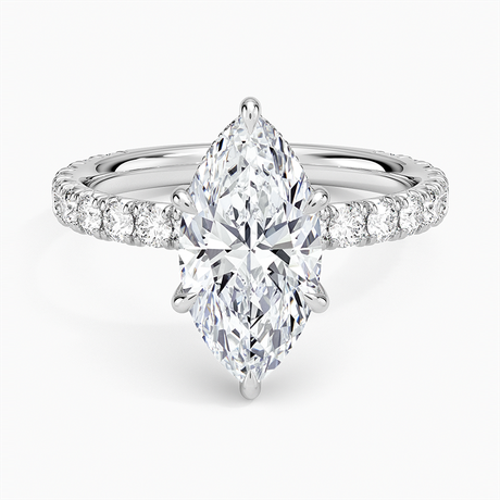 18K White Gold Perfect Fit French Pavé Diamond Ring