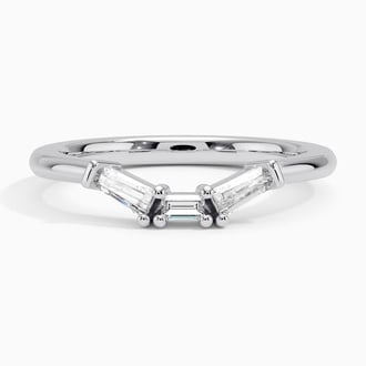 Contoured Diamond Baguette Ring