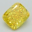 2.69 Ct. Fancy Vivid Yellow Cushion Lab Grown Diamond