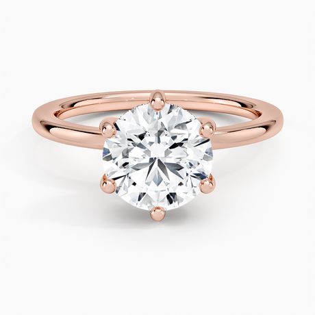 14K Rose Gold Sydney Perfect Fit Hidden Halo Six-Prong Diamond Ring