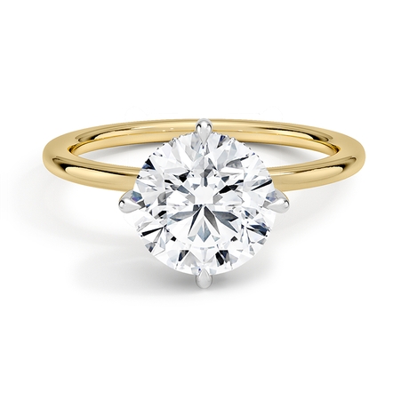 Adorned Mixed Metal Compass Prong Diamond Ring