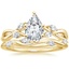 18K Yellow Gold Willow Diamond Ring (1/8 ct. tw.) with Winding Willow Diamond Ring (1/8 ct. tw.)