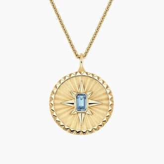 Star Aquamarine Medallion Necklace