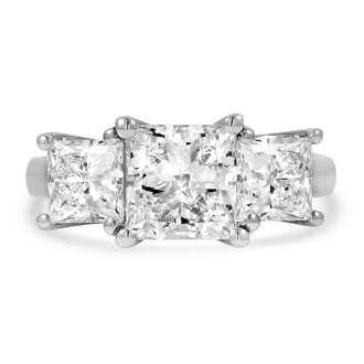 Custom Three Stone Princess Diamond Ring