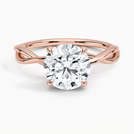 14K Rose Gold Alya Twist Solitaire Ring
