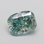 1.06 Ct. Fancy Vivid  Green Cushion Lab Grown Diamond