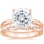 14KR Moissanite Twisted Vine Ring with Petite Twisted Vine Diamond Ring (1/8 ct. tw.), smalltop view