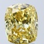 3.02 Ct. Fancy Vivid Yellow Cushion Lab Grown Diamond