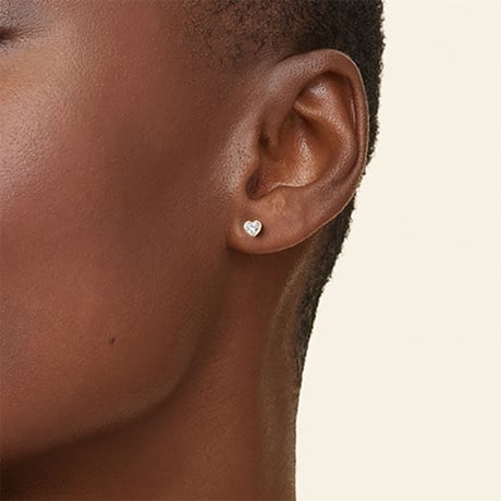Heart Shaped Lab Diamond Bezel Stud Earrings