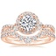 14K Rose Gold Luxe Willow Halo Diamond Ring (2/5 ct. tw.) with Luxe Belle Diamond Ring (1/4 ct. tw.)