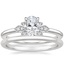 18K White Gold Fiorella Diamond Ring with Petite Comfort Fit Wedding Ring