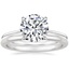 Platinum Petite Secret Halo Diamond Ring with Petite Comfort Fit Wedding Ring