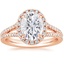 14K Rose Gold Fortuna Halo Diamond Ring (1/2 ct. tw.), smalltop view