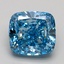 5.03 Ct. Fancy Vivid Blue Cushion Lab Grown Diamond