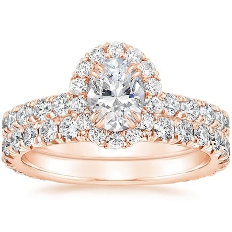 14K Rose Gold Luxe Sienna Halo Diamond Bridal Set (1 3/8 ct. tw.)