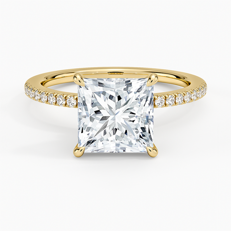 18K Yellow Gold Demi Half Coverage Diamond Ring (1/5 ct. tw.)