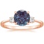 14K Rose Gold Petite Selene Three Stone Diamond Ring (1/10 ct. tw.), smalltop view