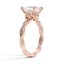 Twisted Princess-Cut Diamond Ring, smallside view