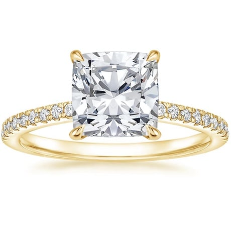 18K Yellow Gold Petite Demi Diamond Ring with Ballad Diamond Ring