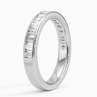 Channel Set Diamond Wedding Band - Baguette
