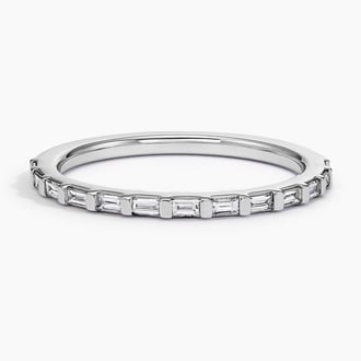 Lane Baguette Diamond Ring in 18K White Gold