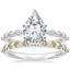 Platinum Marseille Diamond Ring (1/4 ct. tw.) with Marseille Champagne Diamond Ring (1/3 ct. tw.)
