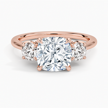 14K Rose Gold Petal Three Stone Diamond Ring (2/3 ct. tw.)