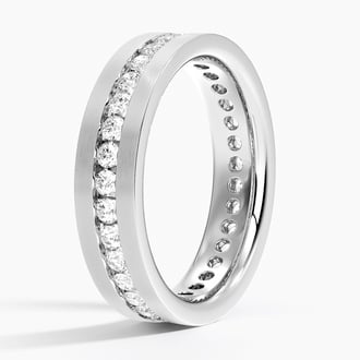 Mojave Matte Channel Set Lab Diamond 5.5mm Wedding Ring in Platinum
