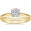 18K Yellow Gold Kalina Ring with Petite Curved Wedding Ring