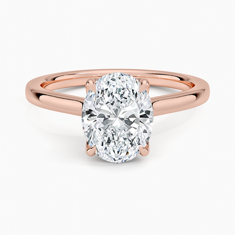 14K Rose Gold Elodie Cathedral Solitaire Ring
