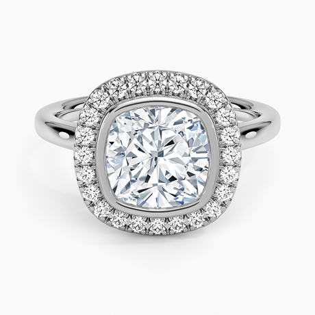 Platinum Bezel Halo Diamond Ring (1/4 ct. tw.)