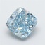 3.06 Ct. Fancy Vivid  Blue Cushion Lab Grown Diamond