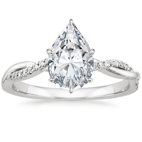 18K White Gold Petite Twisted Vine Diamond Bridal Set (1/4 ct. tw.)