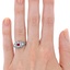 The Serita Ring, smallzoomed in top view on a hand