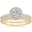18K Yellow Gold Valencia Halo Diamond Bridal Set