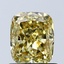 1.04 Ct. Fancy Vivid Yellow Cushion Lab Grown Diamond