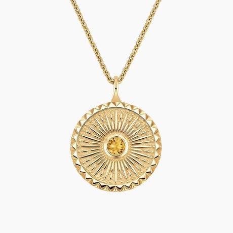 Sun Citrine Medallion Necklace