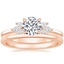 14K Rose Gold Stella Diamond Ring with Petite Comfort Fit Wedding Ring