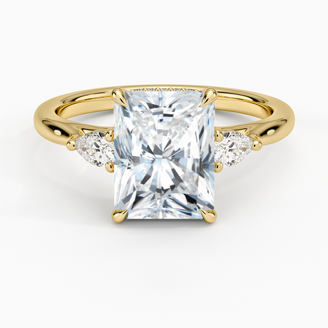 Floating Three Stone Pear Diamond Ring