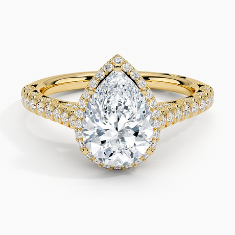 18K Yellow Gold Tacori Petite Crescent Classic Bloom Diamond Ring