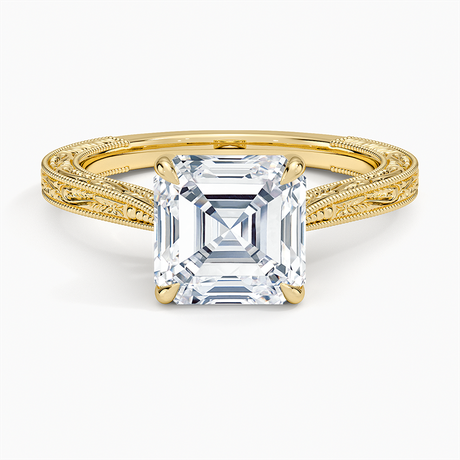 Engraved Engagement Ring - Elsie