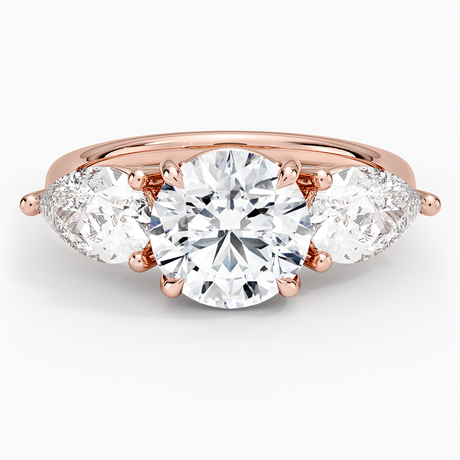 14K Rose Gold Luxe Opera Three Stone Diamond Ring (1 1/3 ct. tw.)